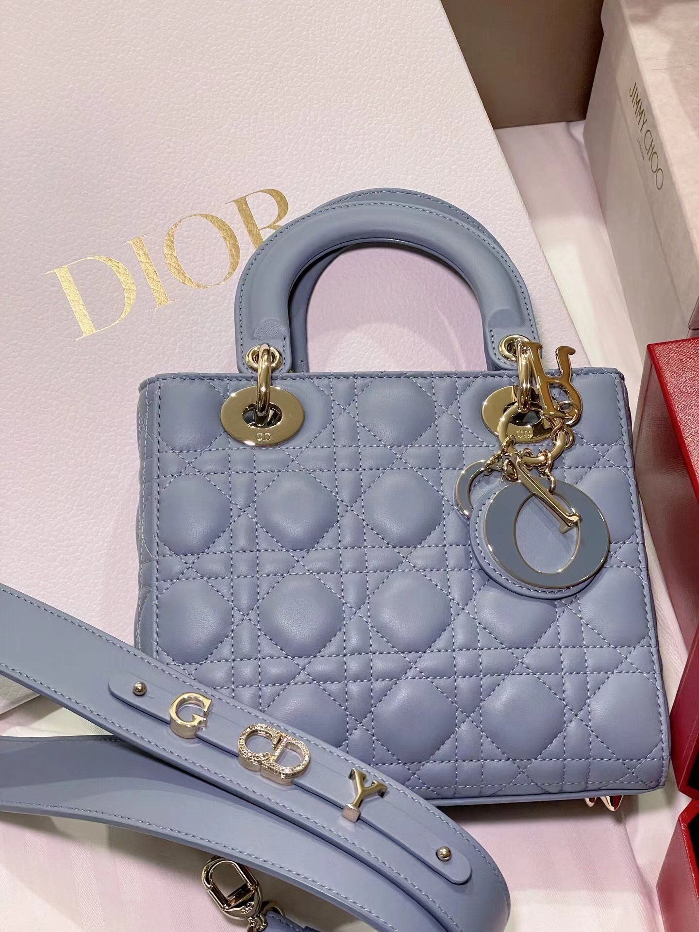 Replica Small Lady Dior My ABCDior Bag Sky Blue Cannage Lambskin M0538ONGE_M89B photo review